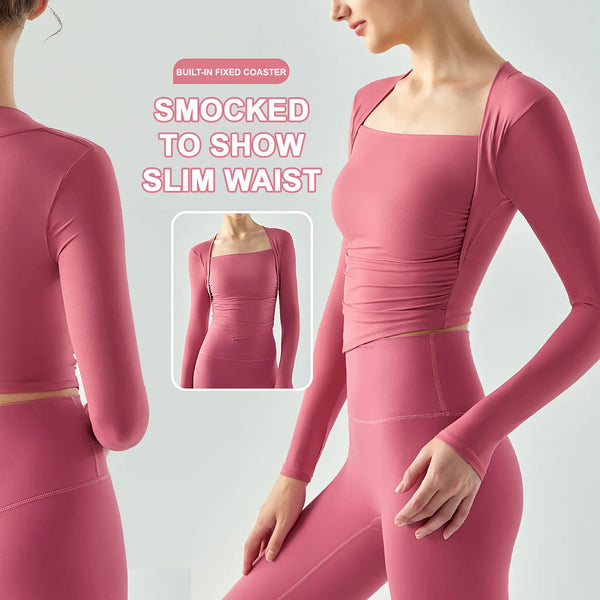 Fake Two-piece Yoga Clothes Long Sleeve Semi-fixed