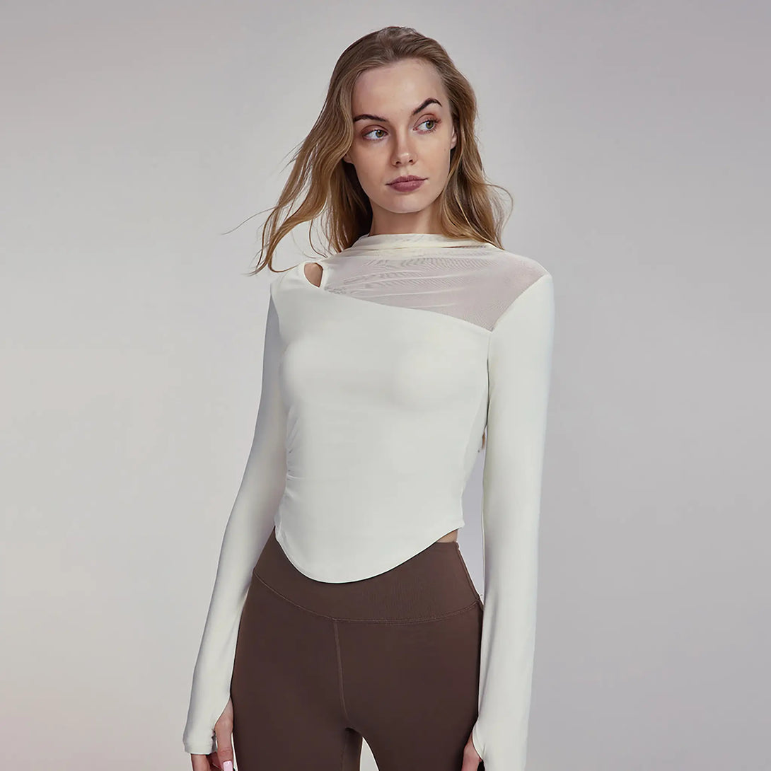 Long Sleeved Slimming Top With Chest Pad
