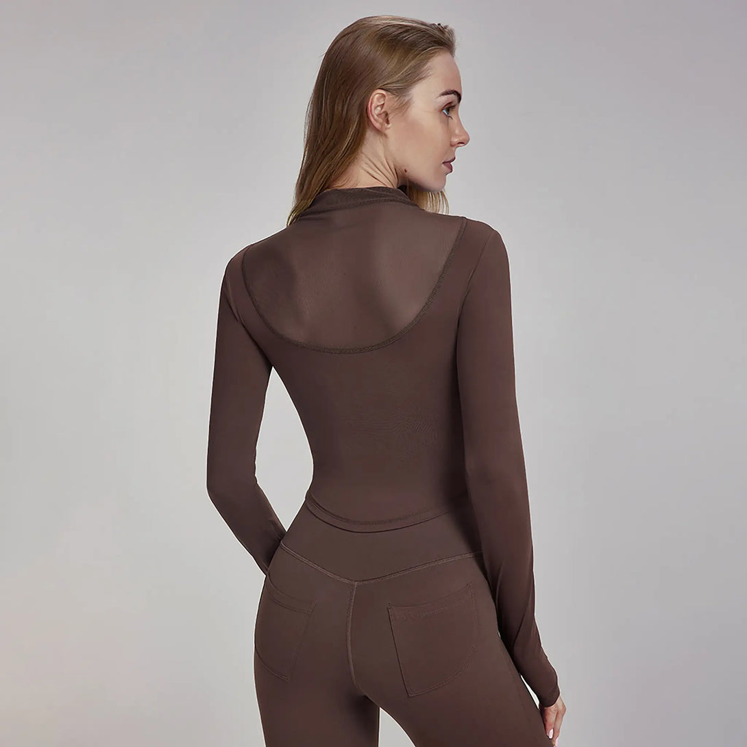 Long Sleeved Slimming Top With Chest Pad