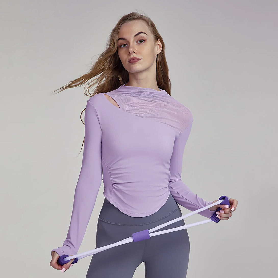 Long Sleeved Slimming Top With Chest Pad