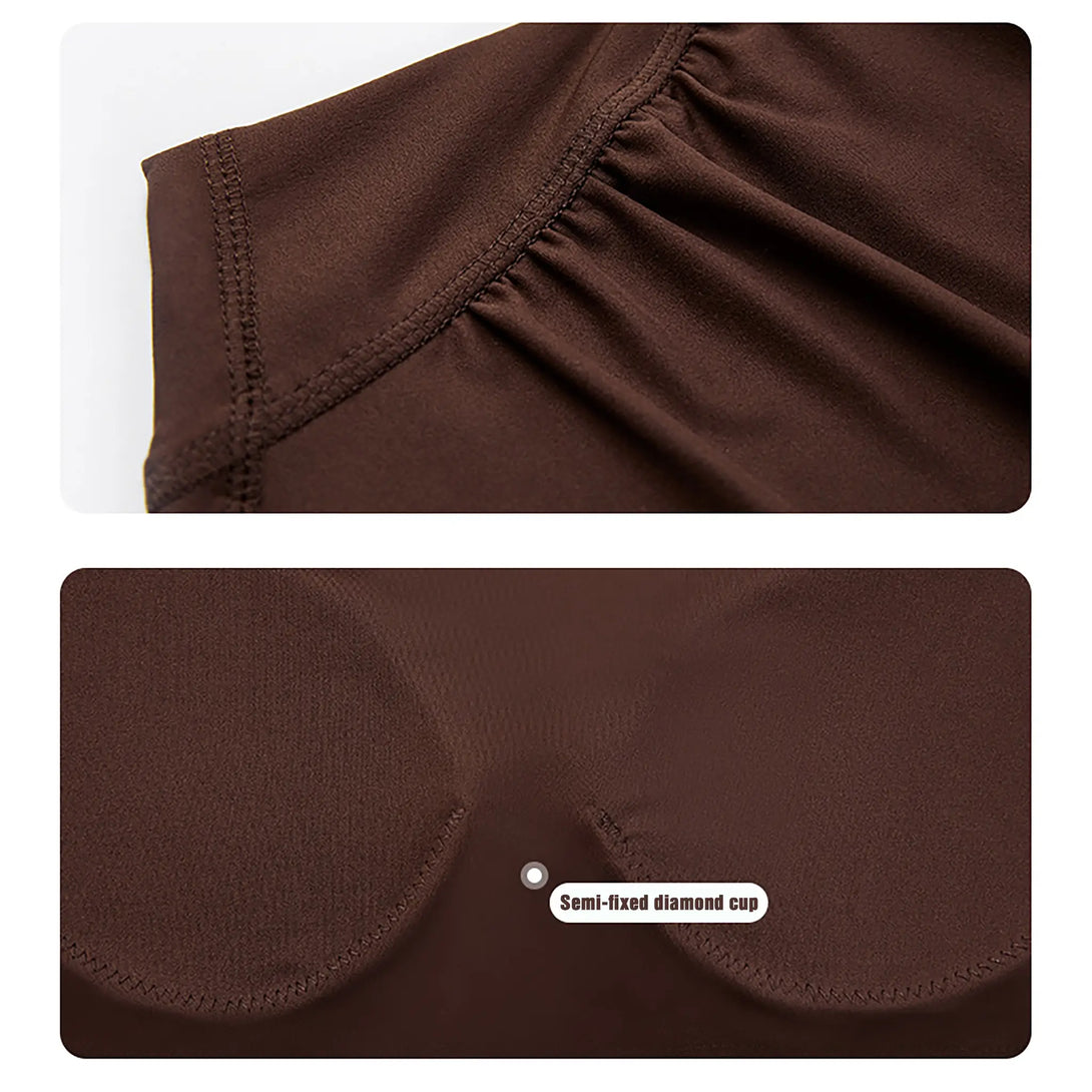 Long Sleeved Slimming Top With Chest Pad