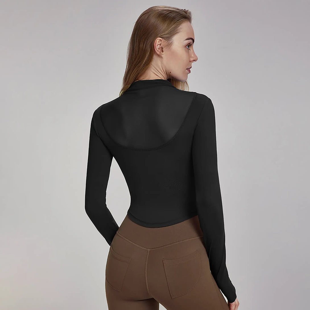 Long Sleeved Slimming Top With Chest Pad