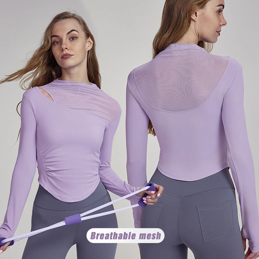 Long Sleeved Slimming Top With Chest Pad