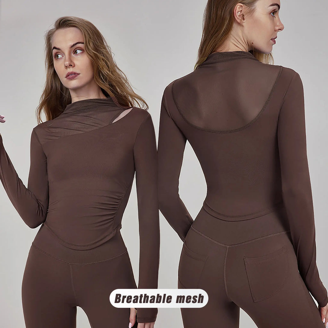 Long Sleeved Slimming Top With Chest Pad