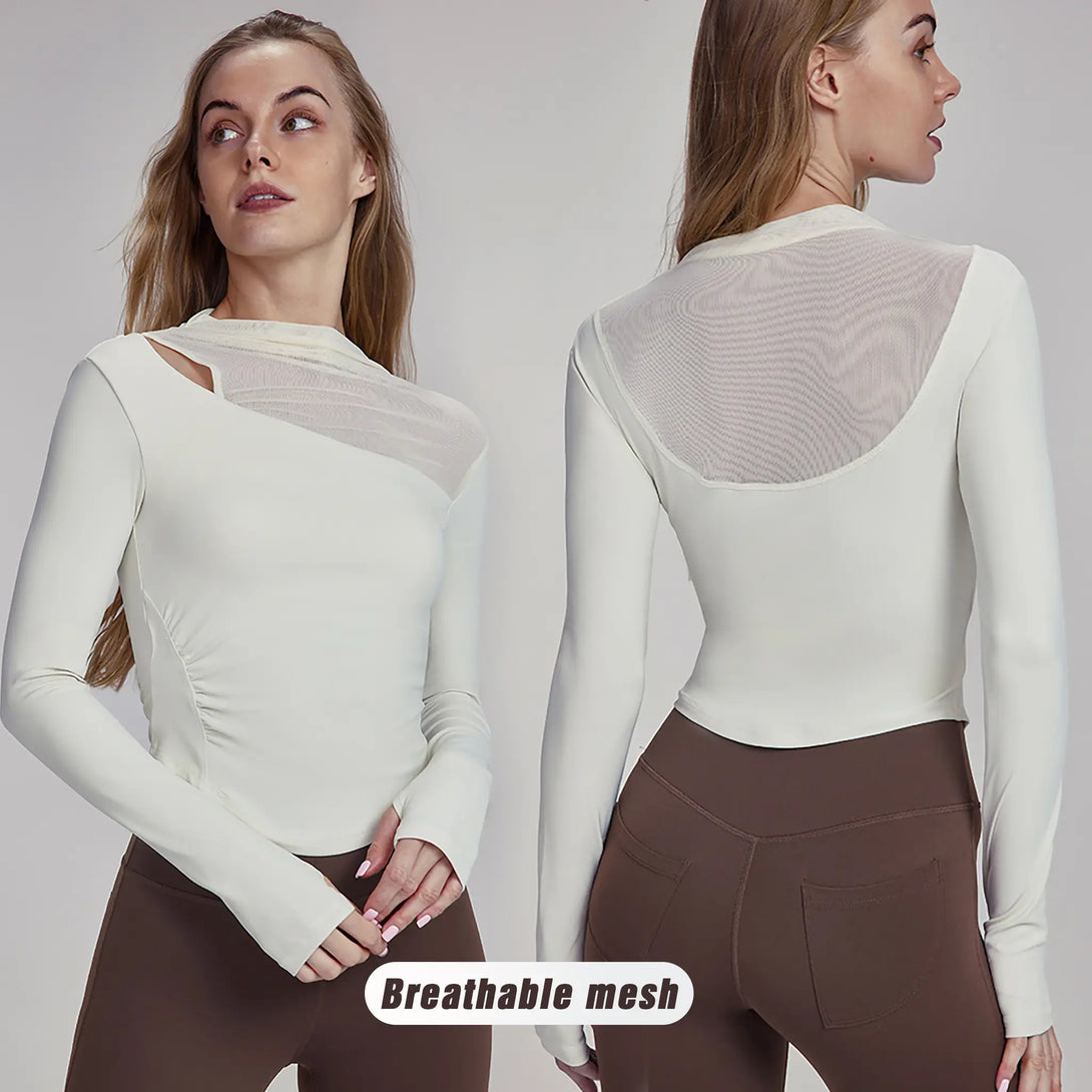 Long Sleeved Slimming Top With Chest Pad