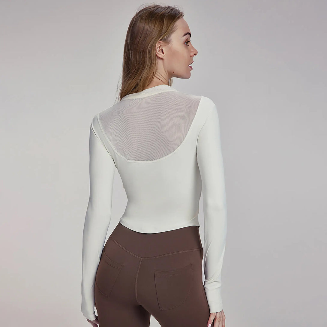 Long Sleeved Slimming Top With Chest Pad