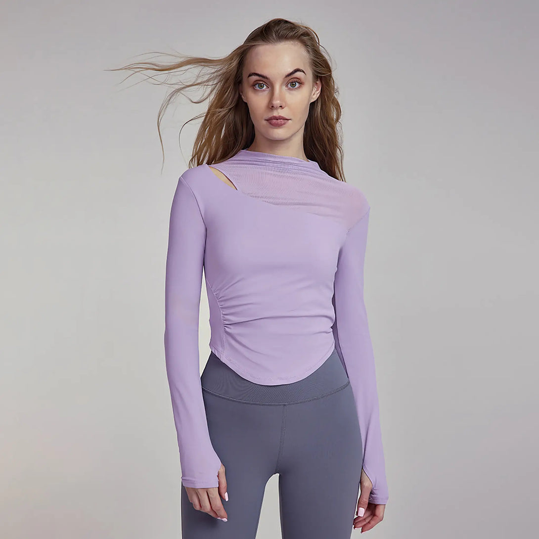 Long Sleeved Slimming Top With Chest Pad
